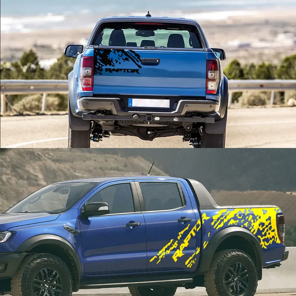 Pickup Stickers For Ford F150 Raptor Ranger Truck Graphic Splash Grunge Style Decor Decal Trunk Vinyl Cover Auto Accessories view 3