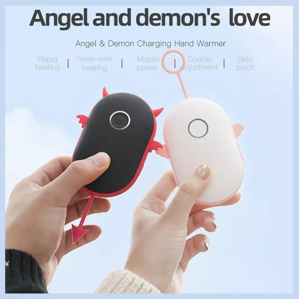 MLGB-Hand Warmer USB Rechargeable Electric Hand Warmer Heater Travel Handy Pocket Warmer Double-Sided Quick Heating