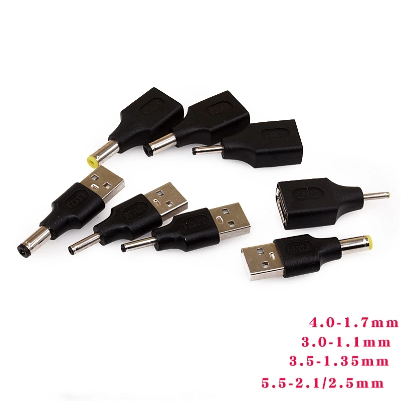 1pcs Usb Male And Female Conversion Adapter Power 5.5-2 1/4.0 - 1.7/0 7/3.5 -1.35 Charging