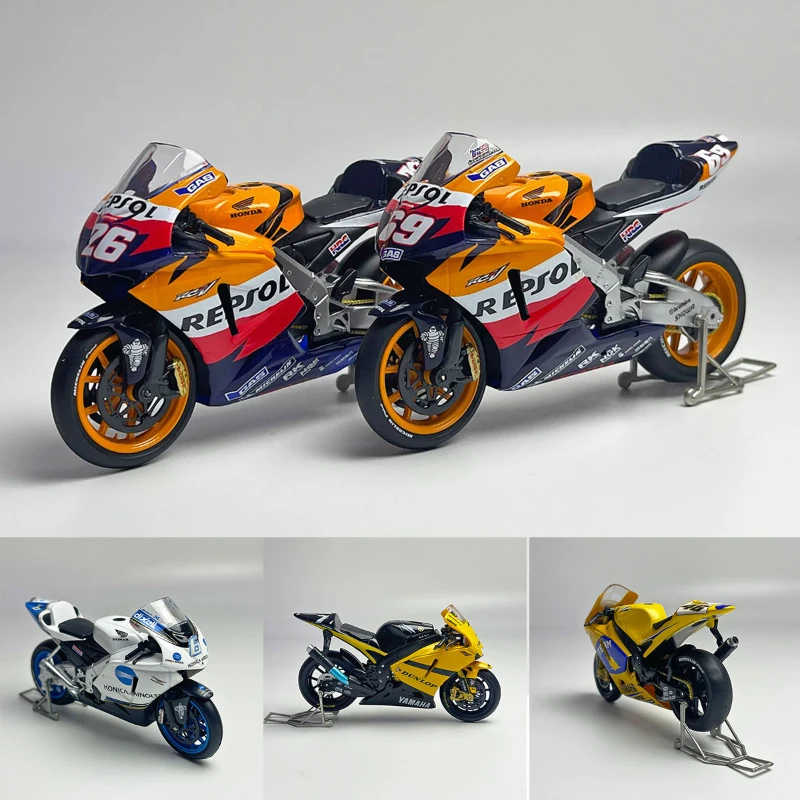 Diecast Model Car 1:18 Size Yamaha YZR M1Alloy Car Model Honda RC211V Motorcycle Collection Toys for Boys Gift Original Box