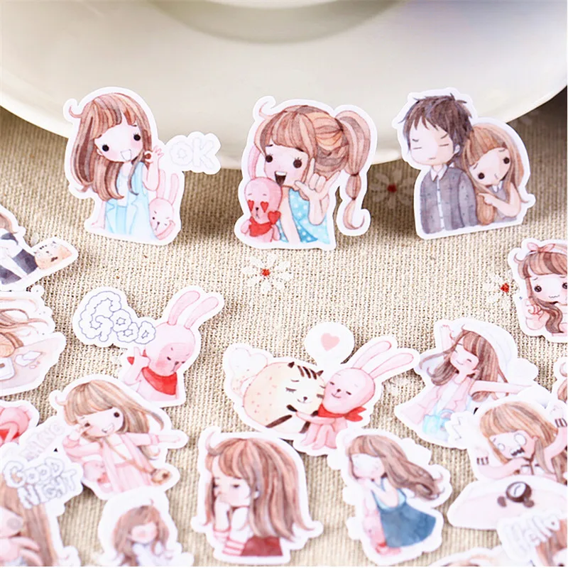 

40pcs Creative Cute Self-made Braids Girl Scrapbooking Stickers /decorative Sticker /DIY Craft Photo Albums