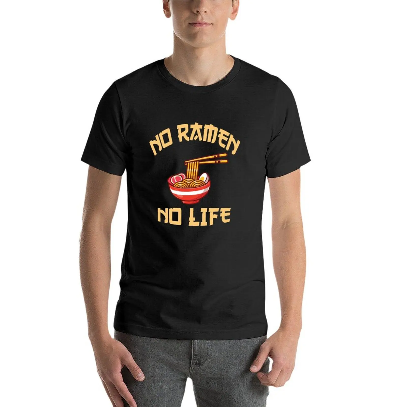 T-shirt homme blanc, séchage rapide, NO RAMEN NO LIFE