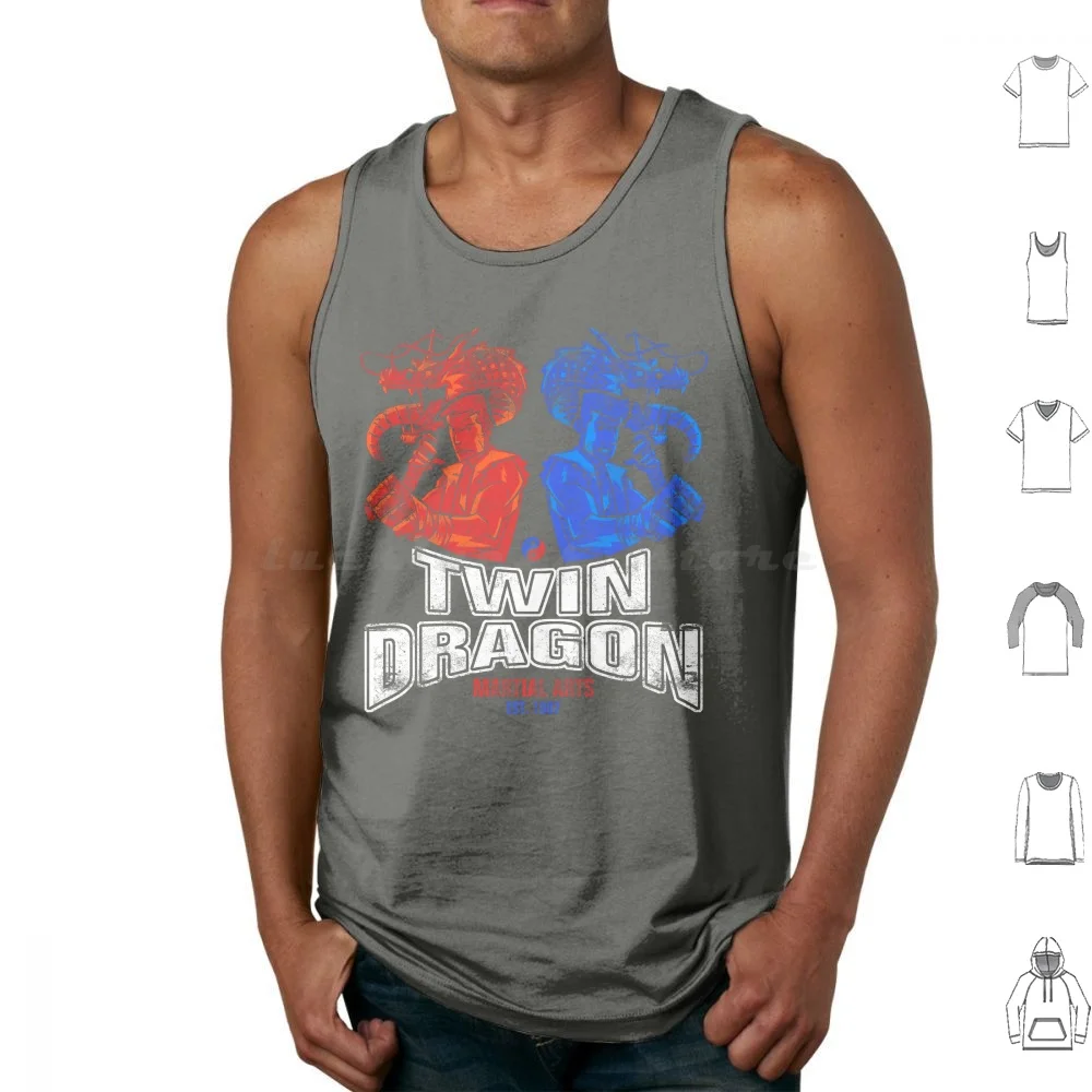 

Twin Dragon Martial Arts Tank Tops Print Cotton Dragon Martial Arts Gaming Video Games Billy Jimmy Lee