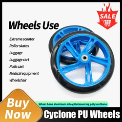 125mm 145mm 175mm 180mm 200mm Scooter, wheelchair, shopping cart, PU silent high-speed wheels 5 6 7 8inches polyurethane Double