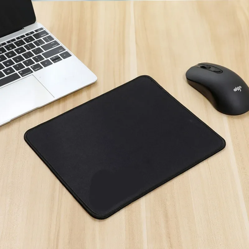 

Solid Black Mouse Pad - Small Size Reinforced Edges & Non-Slip All-Black Fabric Pad Office & Home Use Advertising Desk Mat