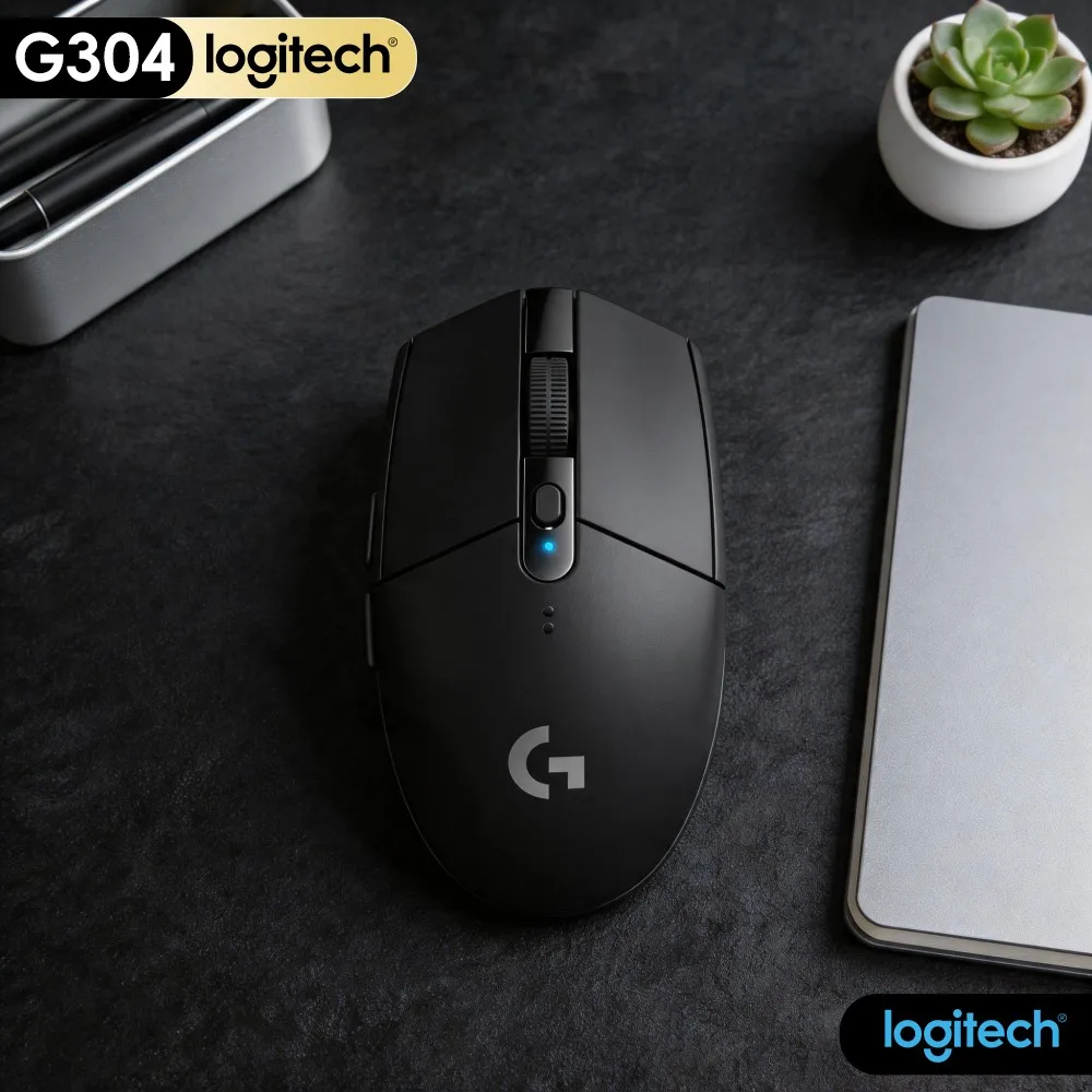 Logitech G304 LIGHTSPEED Wireless Gaming Mouse Light‑Body Design Great For Long Session Competitive Game Match Play