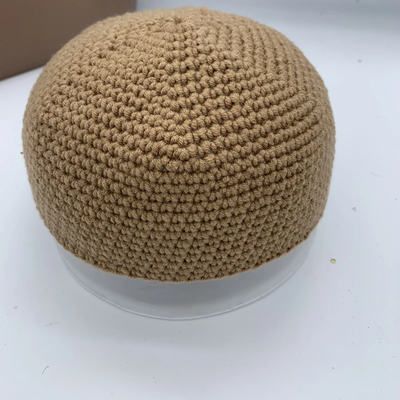 Cappelli da preghiera musulmani da uomo lavorati a maglia fatti a mano berretti caldi da uomo Ramadan islamico berretto ebraico Kippah Homme