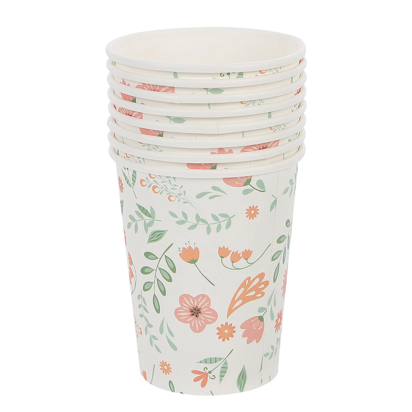 

24Pcs Pretty Paper Cups Floral Design Party Water Cups Safe Lightweight for Camping Catering and Events Portable Drinking Cup