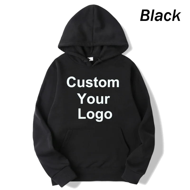 Custom Your Logo Hoodie for Men and Women Couples Fleece Hoodie Hip Hop Warm Hoodie