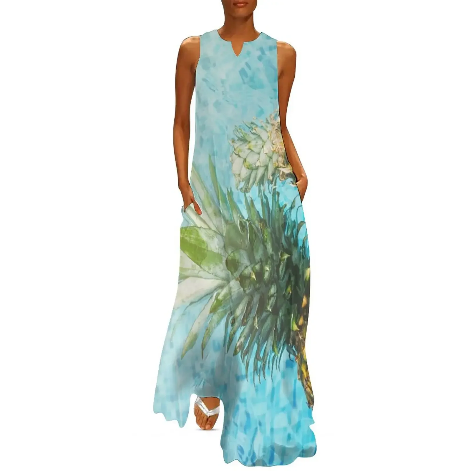 

Floating Pineapples In Clear Blue Water Long Dress dress for woman wedding dresses for parties Dress