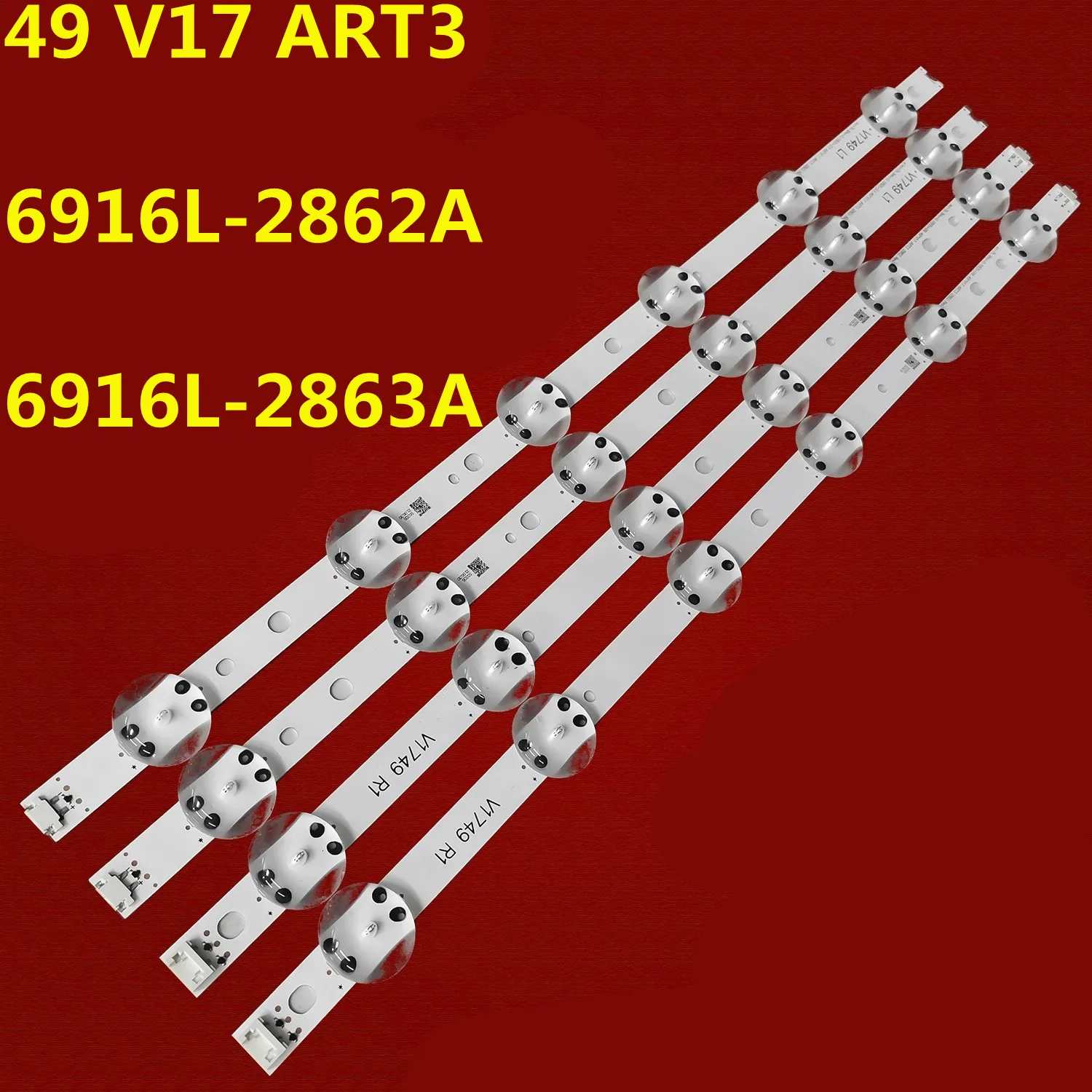 5set  LED Backlight Strip 49 V17 ART3  6916L-2862A 2863A For 49LV340C  49UJ651V 49UJ654V 49UJ655V 49UJ670V 49UJ701V NC490DGG