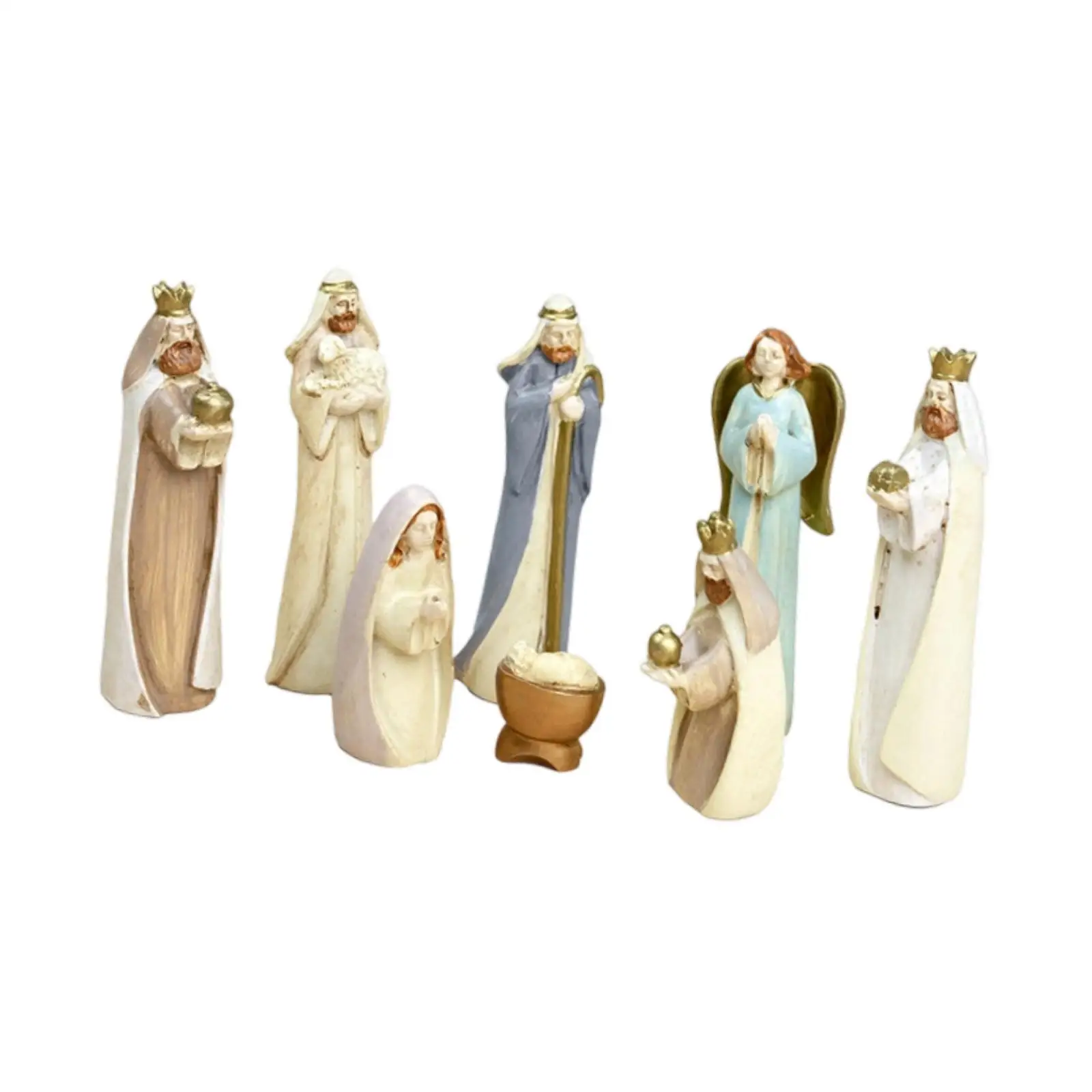 Nativity Set Craft Resin Ornament Table Centerpiece Jesus Holy Family Statue