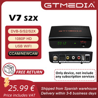 GTMEDIA V7 S2X Satellite HD Receiver DVB-S/S2/S2X LNB Antenna Decoder 1080P Main 10 Profile@level 4.1 H.264 USB WIFI CCAM ECAM