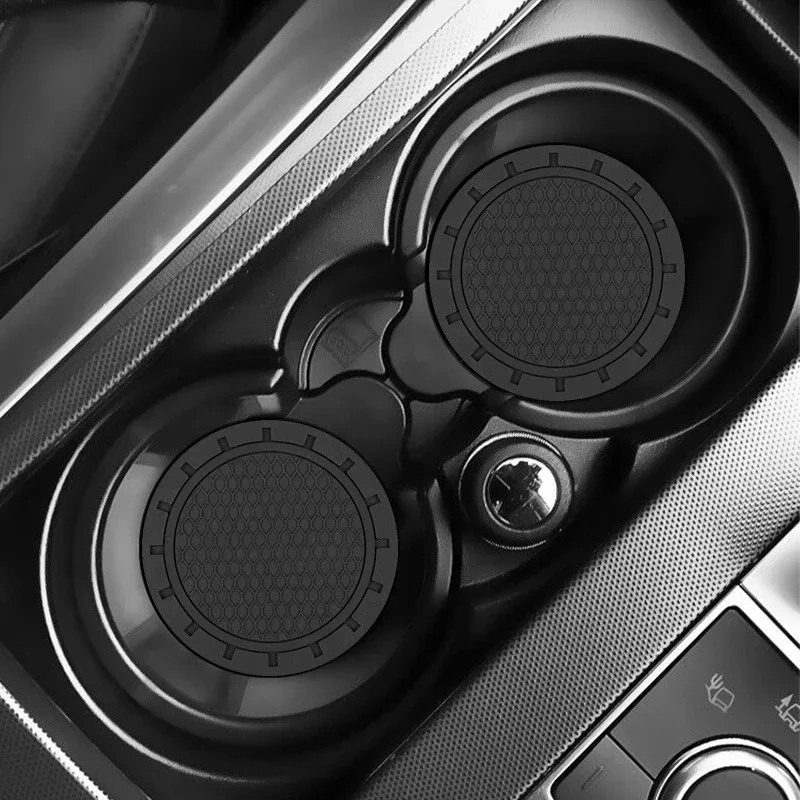 

Black Car Coasters PVC Travel Auto Cup Holder Insert Coaster Anti Slip Vehicle Interior Accessories Cup Mats