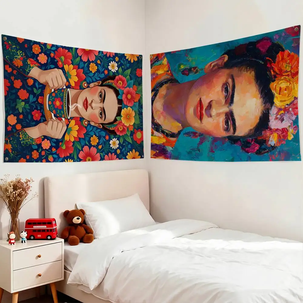 Art F-Frida K-Kahlos Painting Flags Wall Hanging Tapestry Outdoor Garage Room Decorative flag Background Blanket