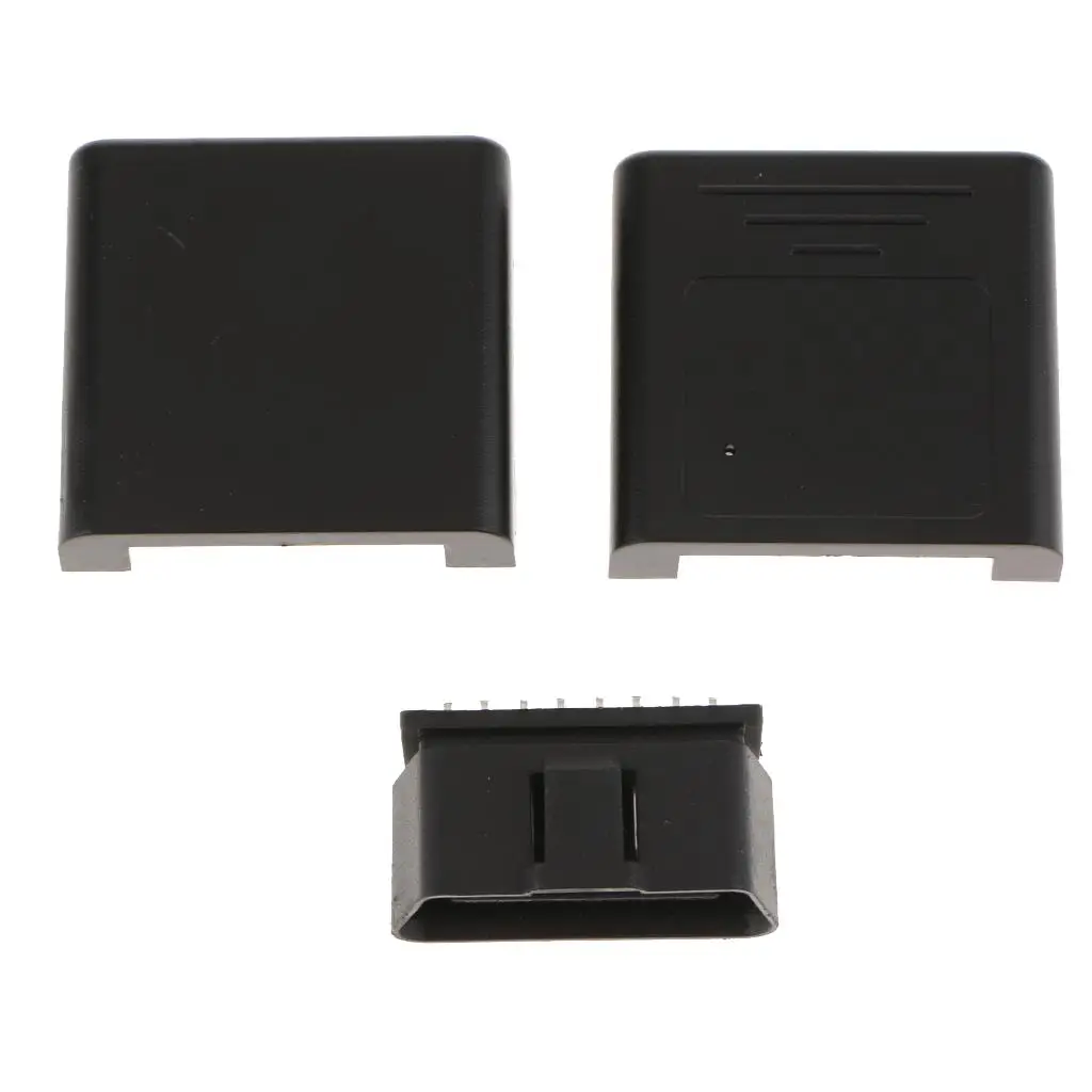 OBD 16 Pin Male Terminal Connector Plug Shell Sturdy Diagnostic Adapter for Universal Vehicle Repair and Upgrading