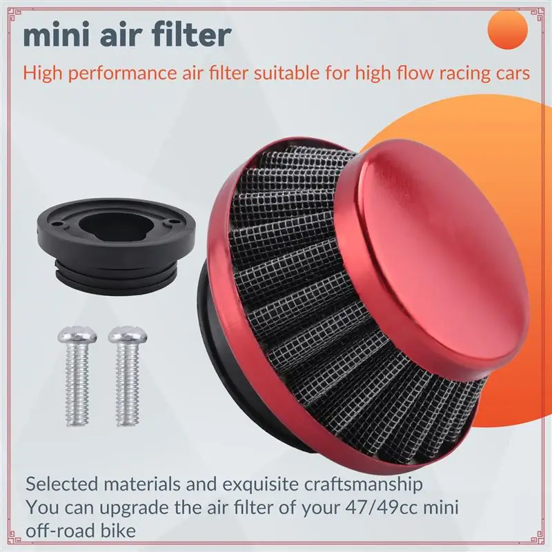 

44Mm Air Filter For 47Cc 49Cc 2 Stroke Super Pocket Bike Upgrade Kit Mini Dirt Bike Atv Quad Aluminium Air Filter Set
