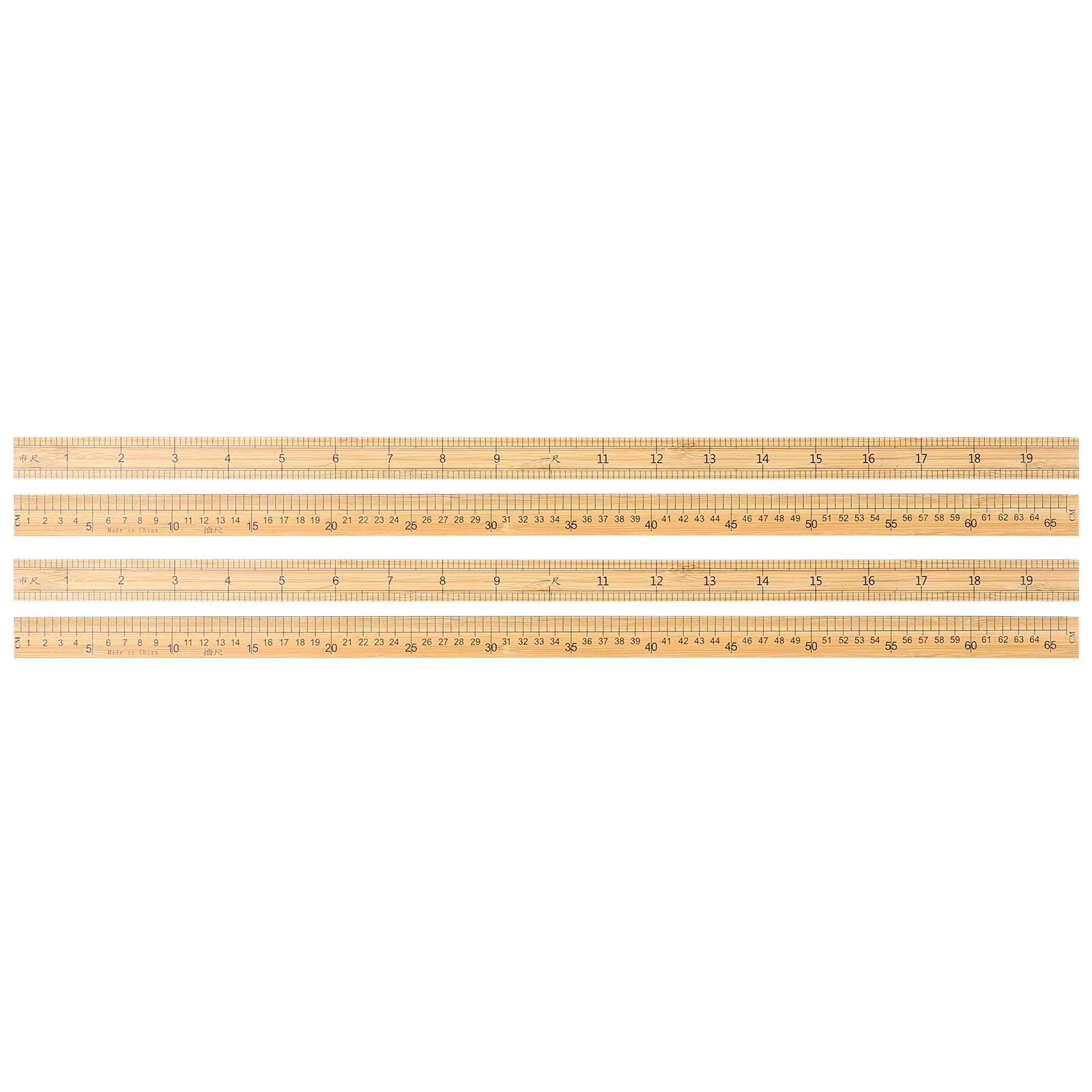 

4 Pcs Household Sewing Ruler Bamboo for Drafting Cloth Measuring Centimeter Quilting Dressmaking Makers Patchwork Double Sided