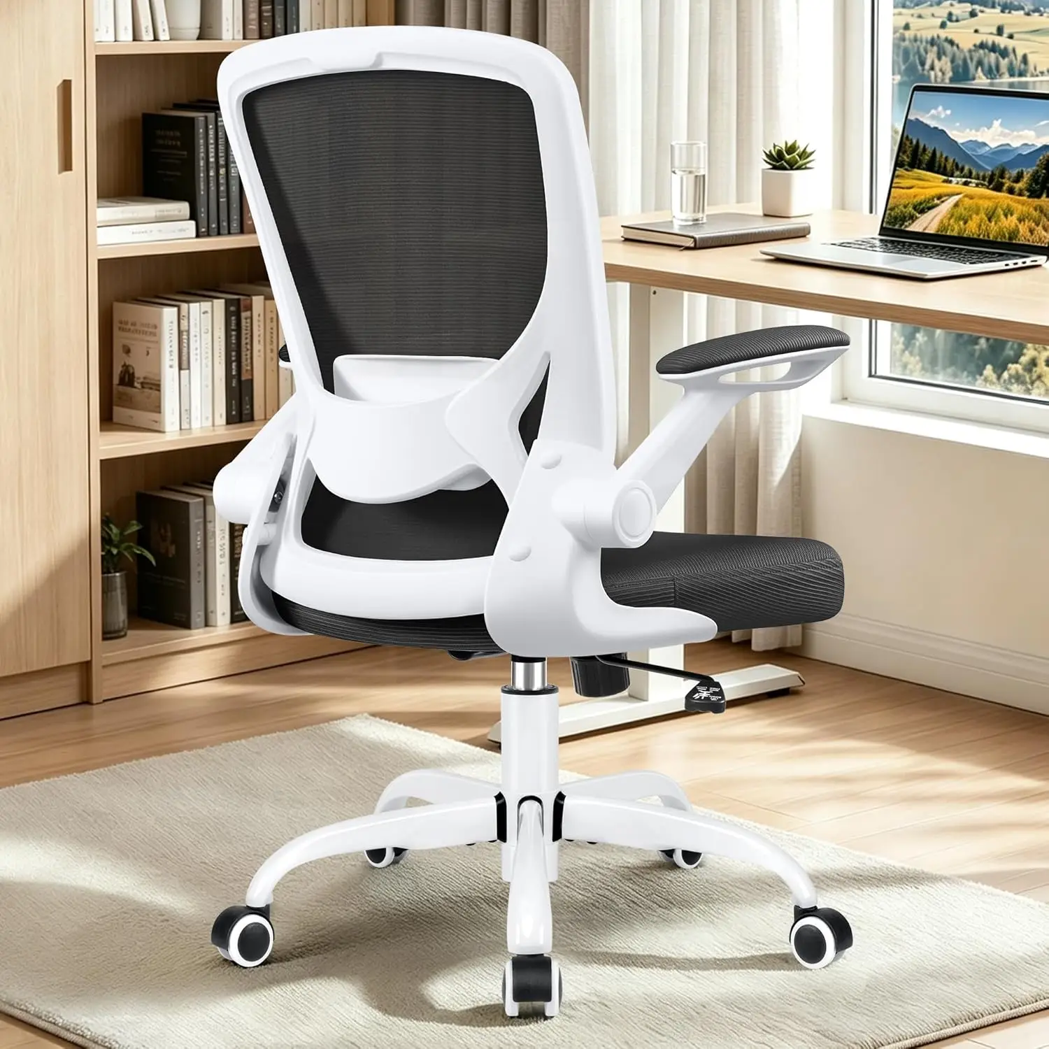 

Ergonomic Office Chair, Mesh Computer Chairs With Lumbar Support, Swivel Desk Chair With Flip-up Arms And, Customized