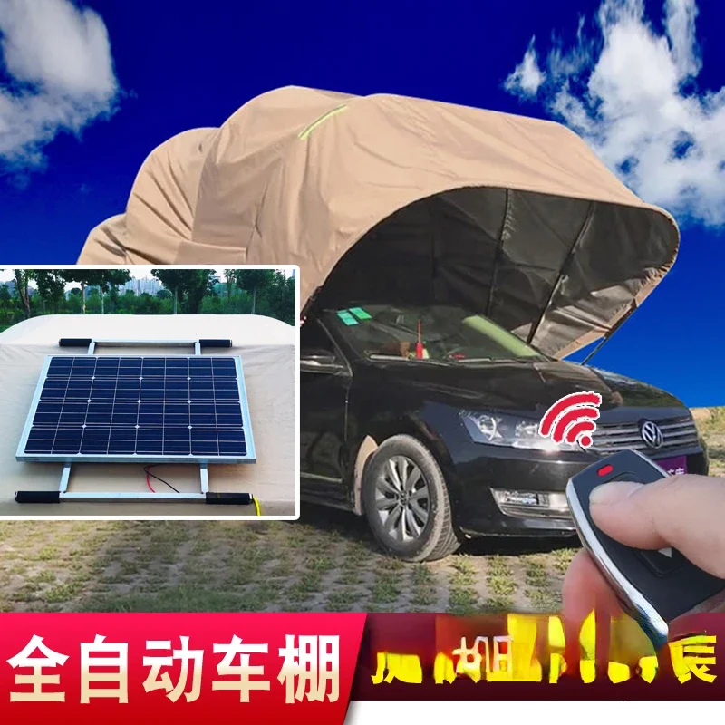 Fully automatic hydraulic folding carport home sunscreen canopy outdoor mobile telescopic garage electric shade parking shed