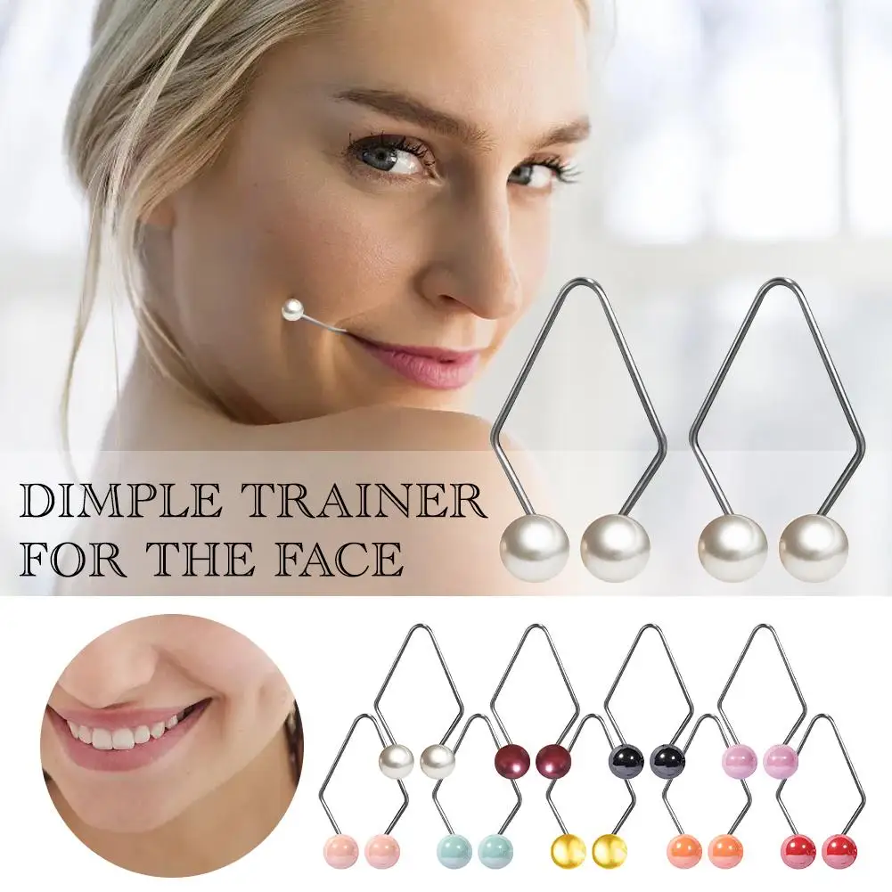 1 par de fabricantes de dimple para mejillas, bolas para hacer dimple para la cara, mejoran su sonrisa, fáciles de usar, entrenador de dimple para dimple naturales