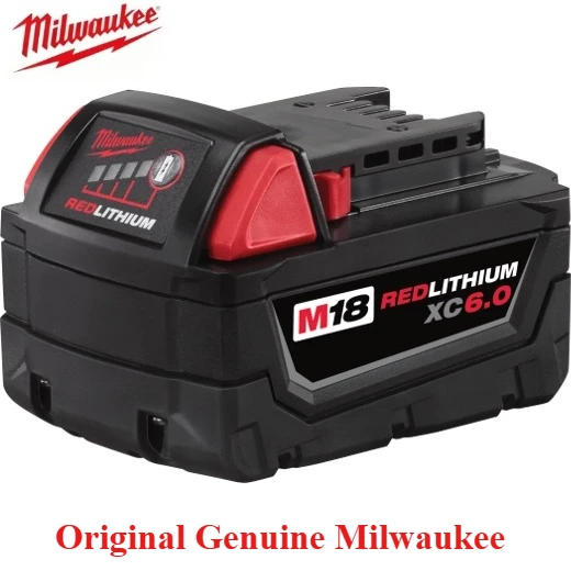 

100% New Milwaukee M18 6.0Ah Battery 18V Lithium-ion Rechargeable for Milwaukee M18 Cordless Power Tools Warranty for 5 years