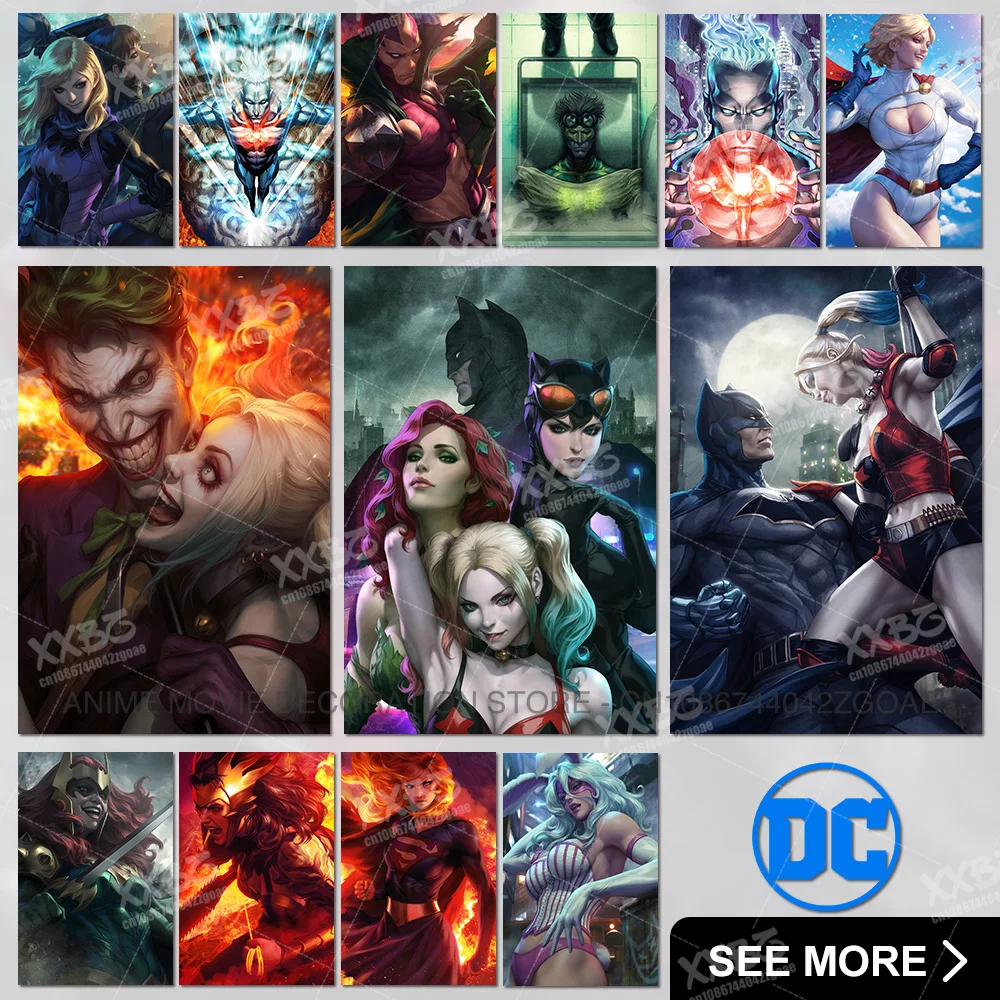 

DC Comics Home Decoration Posters Batman Canvas Painting Wonder Woman No Frame Wall Art Catwoman Picture For Bedside Background