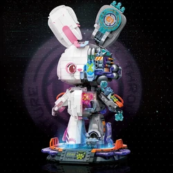 Toptoy Chinese Building Blocks Rabbit Breaks The Future Mechanical Cyberpunk Rabbit Creative Assembled Rabbit Puzzle Toy Gift