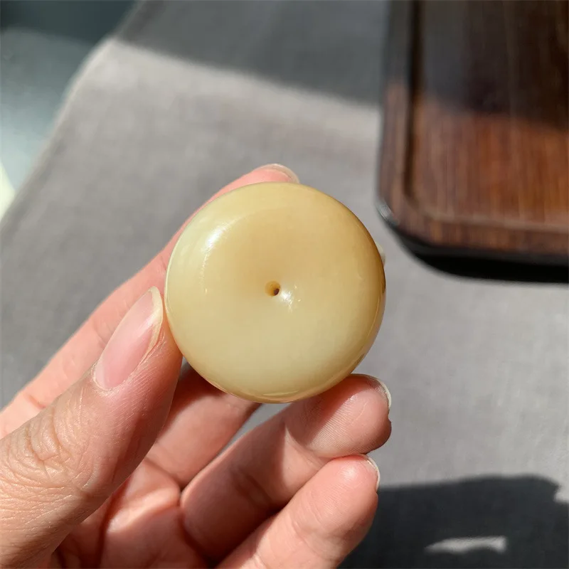 Natural Hotan Sugar White Bread Pendant, Delicate Lustrous, Jade Peace Amulet Men And Women