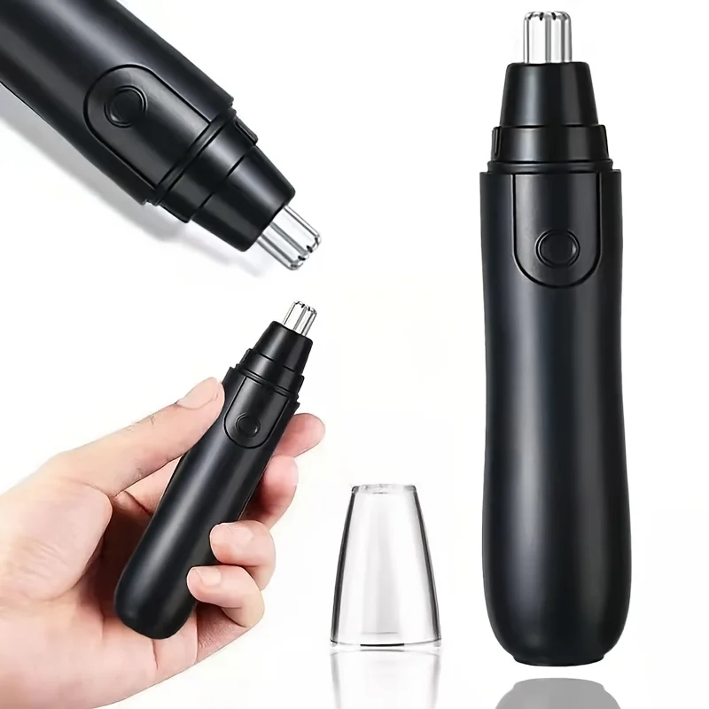 Electric Nose And Ear Hair Trimmer With Stainless Steel Doubled Winged Blade Painless Portable Battery-Operated Hair Remover