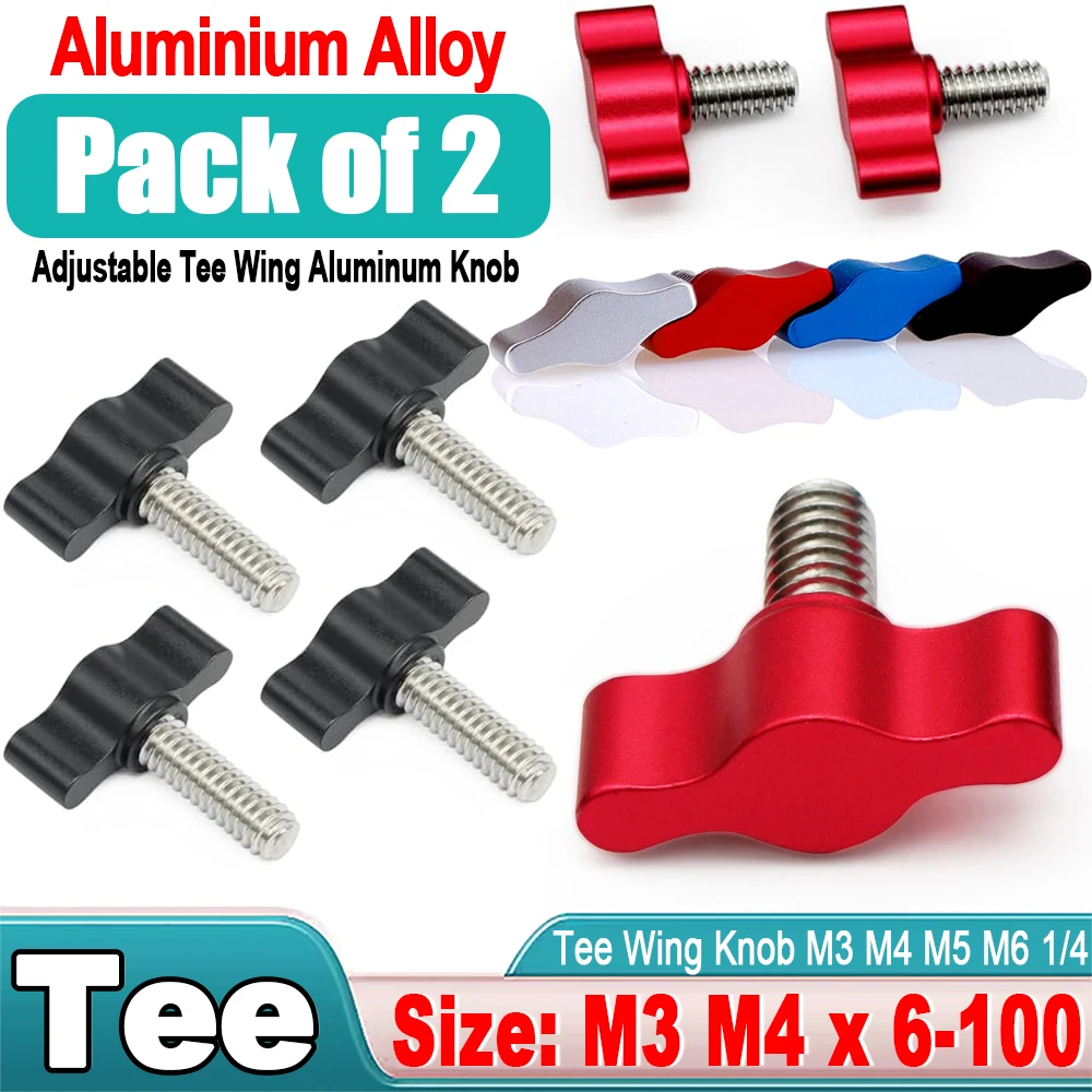 T-Handle Screw 2pcs M3 M4 304 Stainless Steel Plum Bakelite Hand Tighten Screw / Butterfly Aluminum Alloy Head Hand Knob Screw