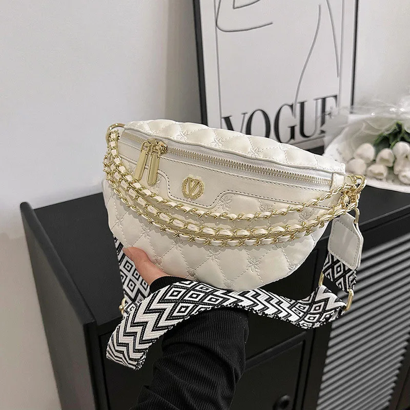 Cuir artificiel rétro petit luxe concepteur sac à bandoulière lettre épaule Shopper chaîne ceinture hanche femme sac à main