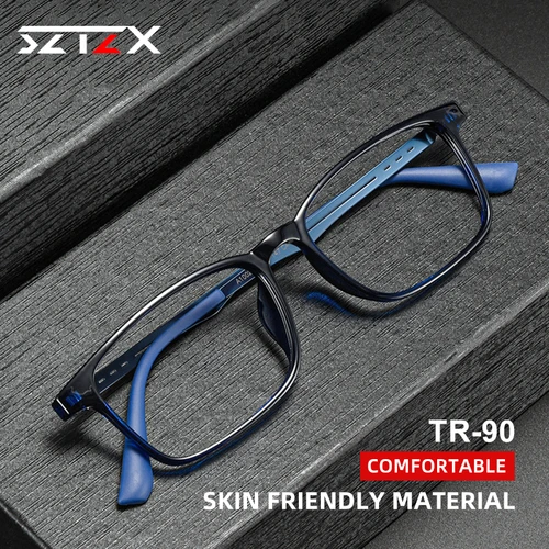 Imagen 2 del producto SZTZX gafas de lectura ultraligeras de goma de titanio puro bloqueo de luz azul miopía hipermetropía gafas ópticas gafas graduadas