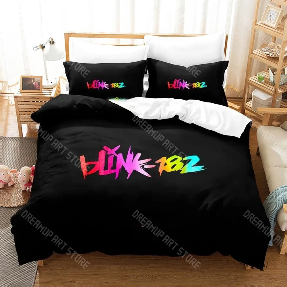 3D Printed Blink-182 Band Bedding Set for Boys Girls Duvet Cover And Pillowcase Twin Queen King Full Single Double Sizes