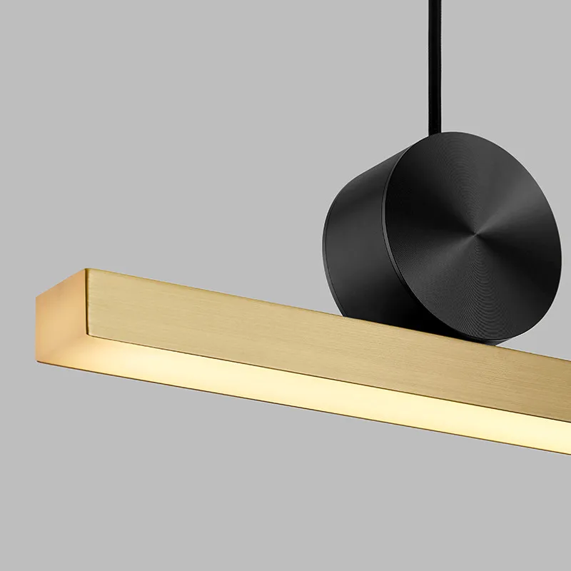 Nordic Rose Gold Room decor copper pendant light Dining room bar Restaurant barss lamp designer Long Strip luminaire suspension image 6