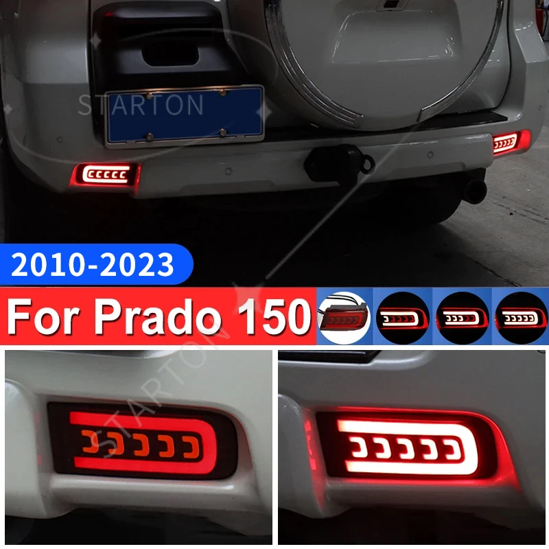 For Toyota Land Cruiser Prado 150 2010-2023  Bumper Light Upgrade Exterior Accessories Lc150 Brake Rear Fog Lamp Turn Signal