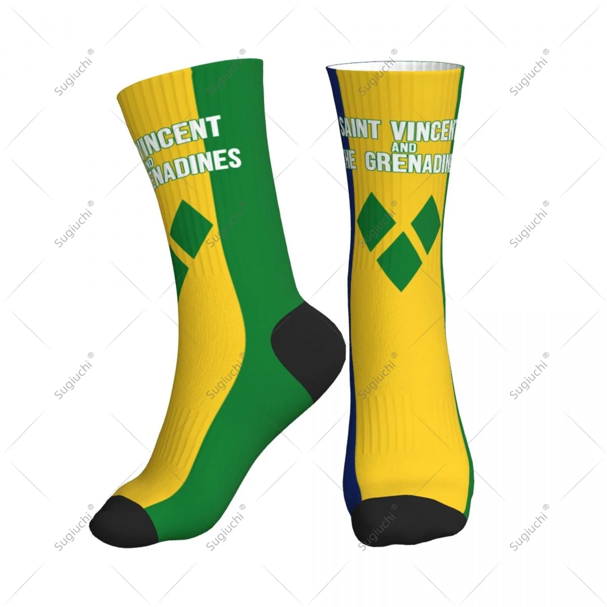 

Полиэстеровые носки до середины икры с 3D принтом флага Сент-Винсента и Гренадин для мужчин и женщин, кавайные носки, уличные носки для скейтборда