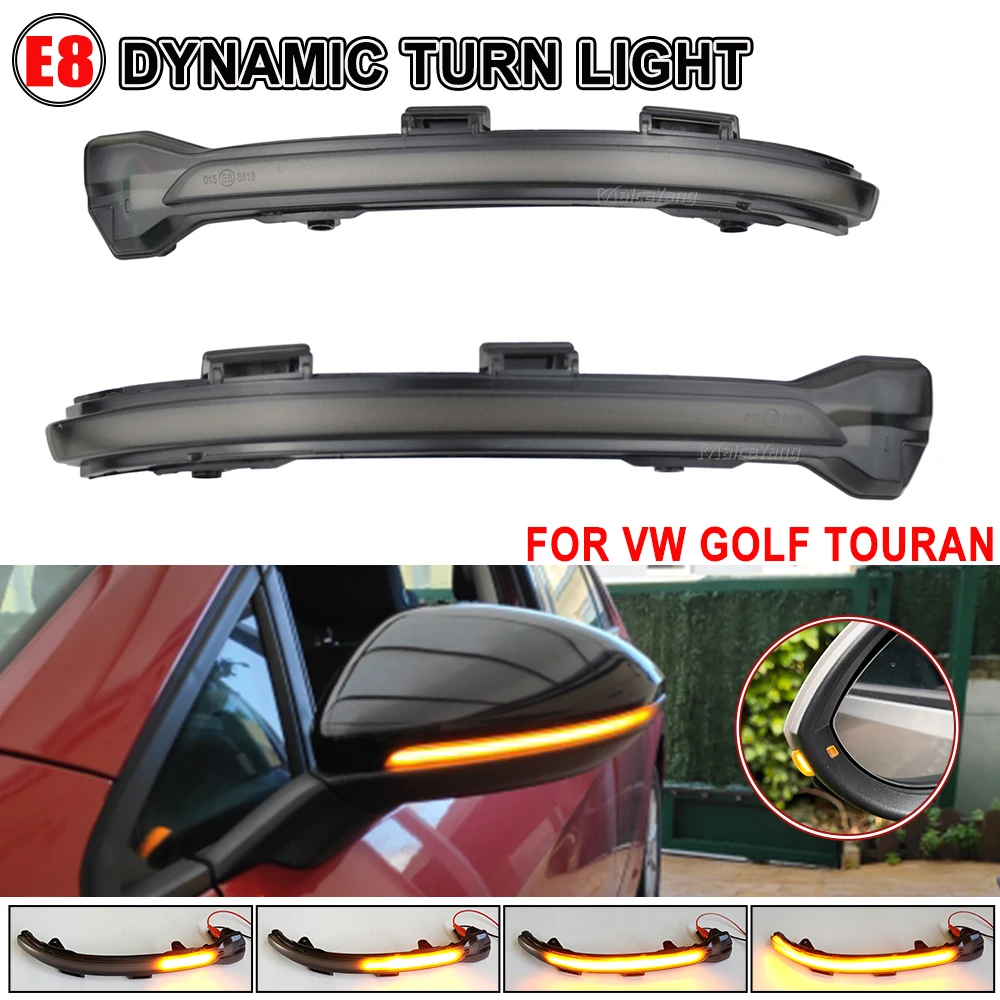 For VW Volkswagen Golf 7 Jetta MK7 19 VII MK7 Golf 7.5 GTI R Touran LED Dynamic Turn Signal Blinker Side Mirror Indicator Light