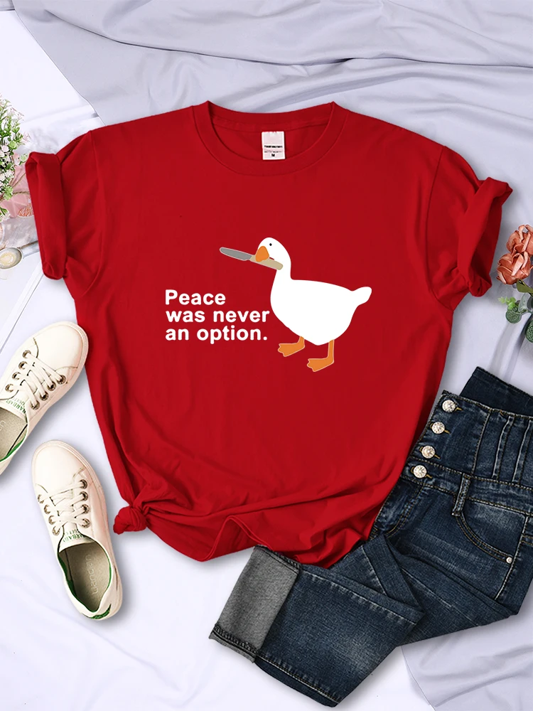 Frieden war nie eine Option Cartoons bedrucktes T-Shirt für Frauen Straße Casual T-Shirt Kleidung Kreativität atmungsaktiv weiblich Kurzarm