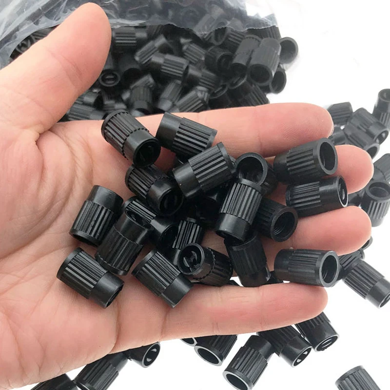 10/20/30pcs Black Tyre Valve Caps Plastic Tyre Wheel Stem Air Valve Cap Rubber Ring Covers Auto Truck Bike Dust Dustproof Caps