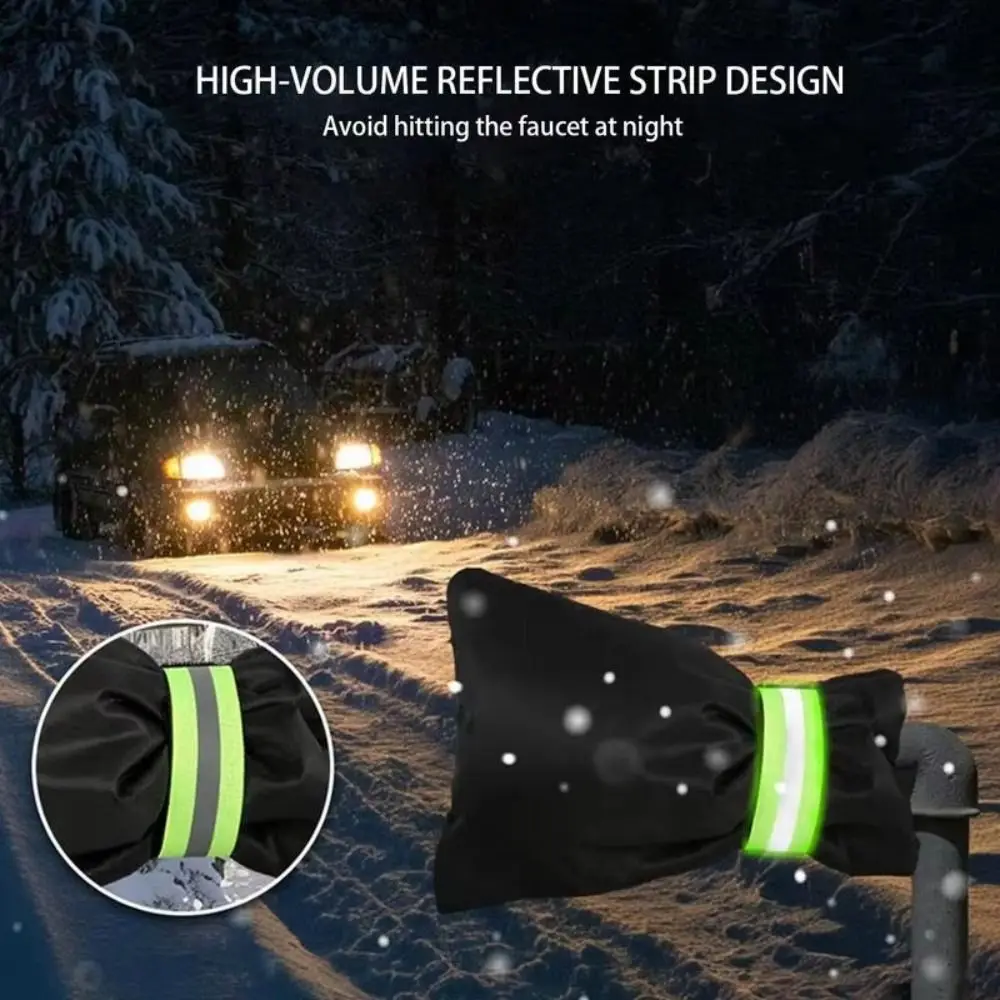 

Waterproof Frost-Proof Faucet Covers Insulated Reusable Spigot Covers Freeze Protection with Reflective Strips