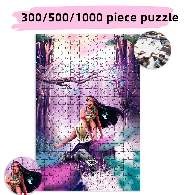 

300 500 1000 Pieces Disney Pocahontas Cartoon Creative Puzzle Birthday Gifts Kids Educational Toys Adult Collection Hobby