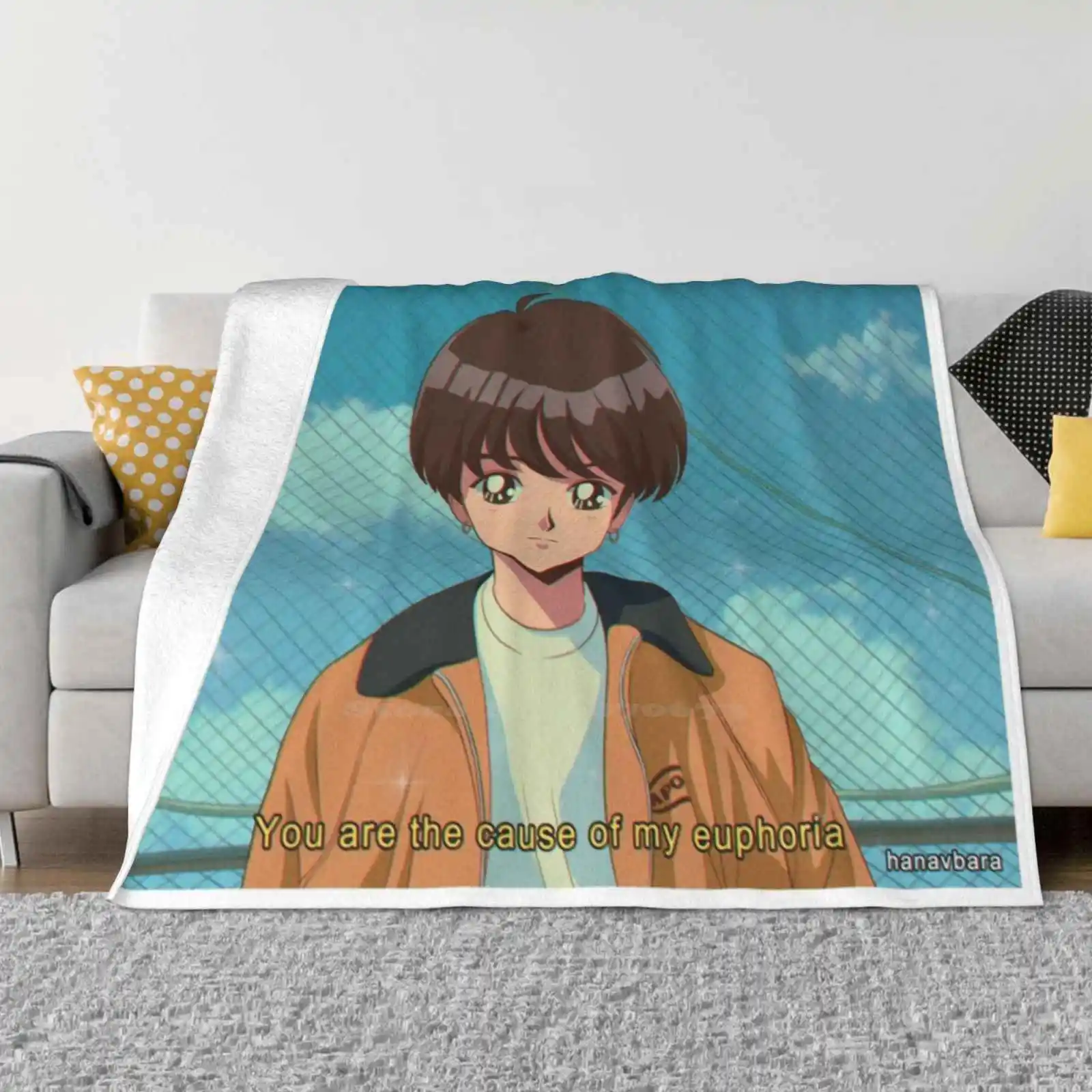 Euphoria Shaggy Throw Soft Warm Blanket Sofa/Bed/Travel Love Gifts Anime