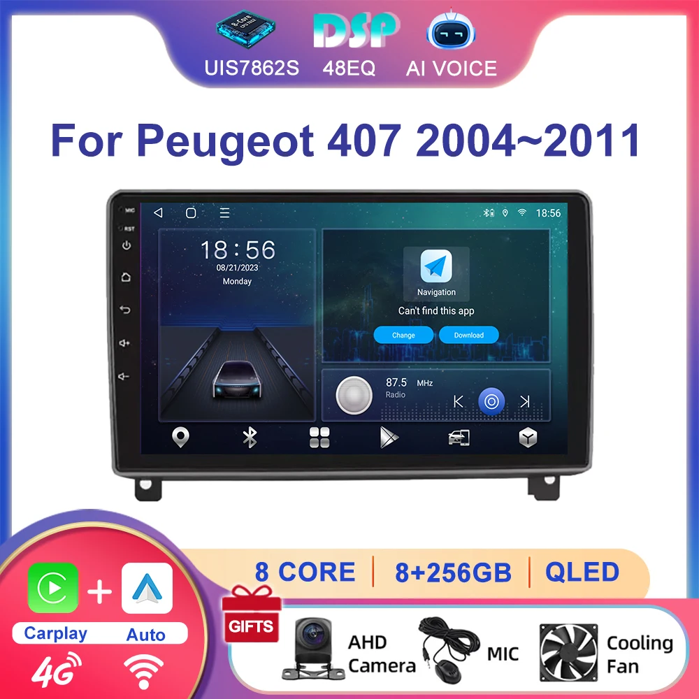 

Witfighter Android android car radio For Peugeot 407 2004-2011 car stereo gps radio carplay plug and play car multimedia monitor