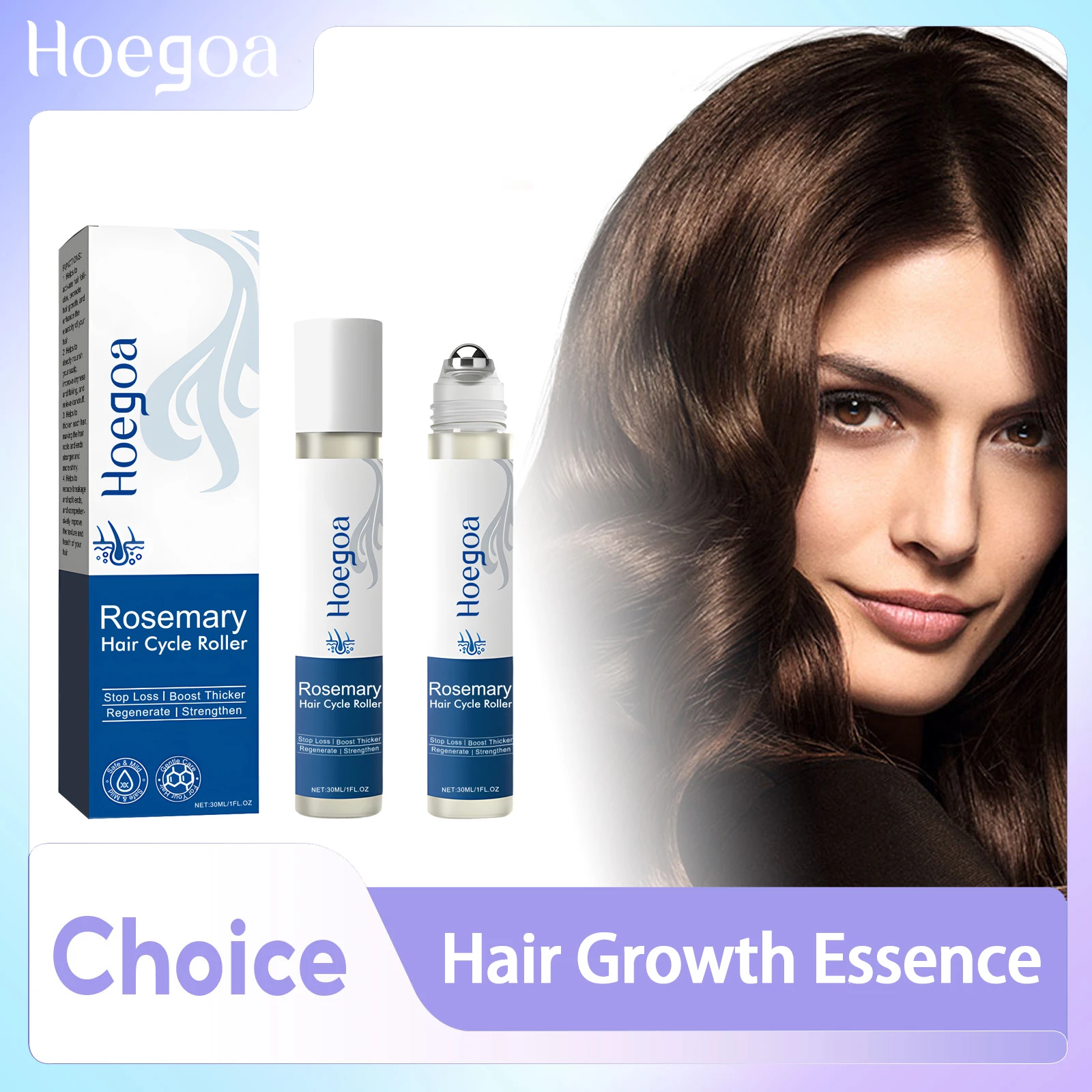 Rosemary Hair Growth Oil for Man Nourish Scalp Activate Hair Follicle Stimulator Anti Hair Loss Treatment Hair Regrowth Roller