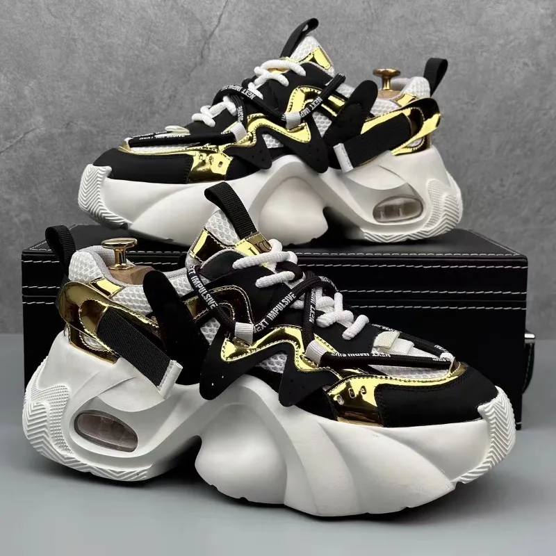 

Sneakers for Men Fashoin Trends Versatile Platform Sneaker Men Leather Mesh Comfort Breathable Leisure Sneaker Кроссовки Мужские