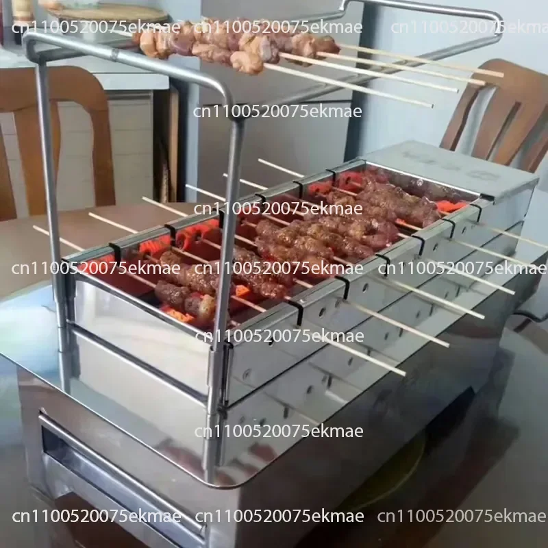 Automatic Flip Electric Grill Machine, Bamboo Stick Rotating Electric Grill, Electric Grilled Mutton Skewers, Stove