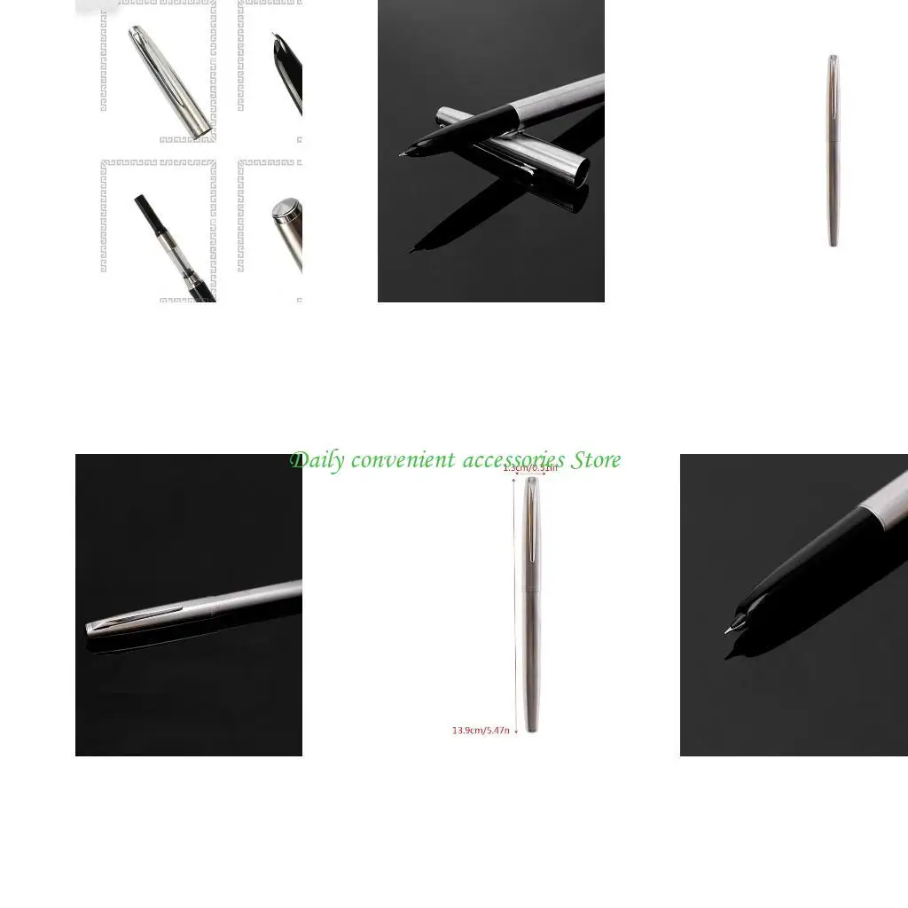 

97QB Тримка серебряной ручки с серебряной фонтаном 0,38 мм мелкие сглавной чернила.