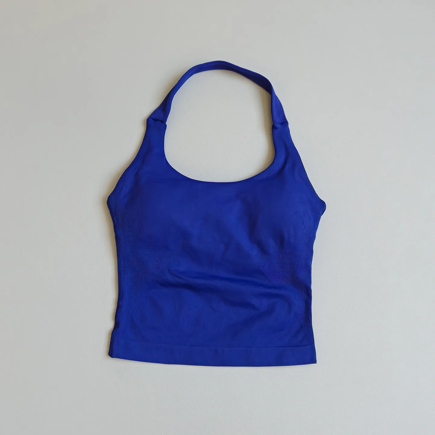 Nahtloser Neckholder-Sport-BH mit schönem Rückendesign, Push-up, stoßfest, schnelltrocknend, atmungsaktiv, schlank geschnittenes Yoga-Oberteil für den Außenbereich. – Detail 13