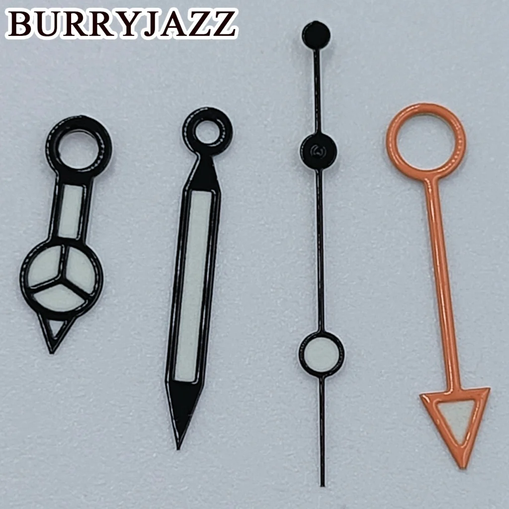 BURRYJAZZ NH34 GMT Uhrzeiger Silber Blau Rot Lila Grün Schwarz Roségold Zeiger Grün Leuchtend – Detail 11
